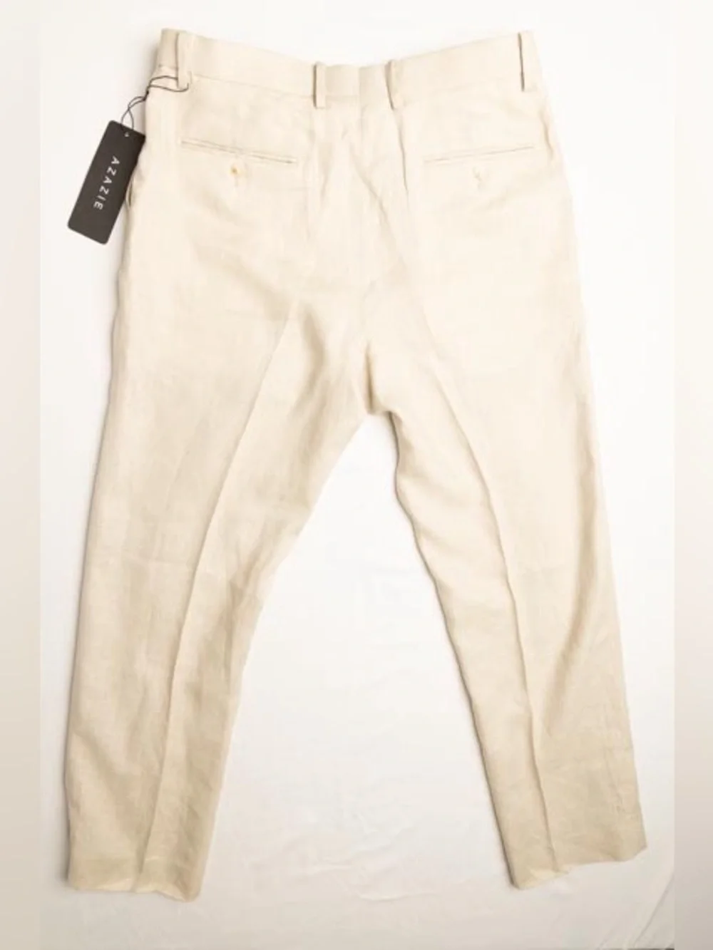 Azazie Harrison Mens Tan Linen Wedding Suit Dress Pants Classic Fit 32x30 NWT